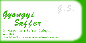 gyongyi saffer business card